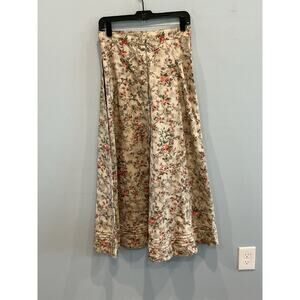 NEW Vintage Ralph Lauren Button Front Maxi Skirt Cottage Rose Romantic Country